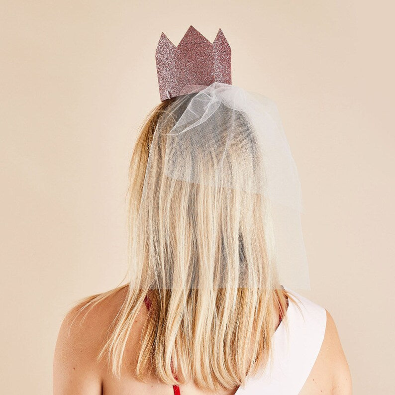 Rose Gold Bride Crown & Veil