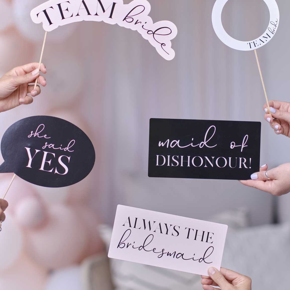 Pink, Black and White Hen Party Photo Booth Props