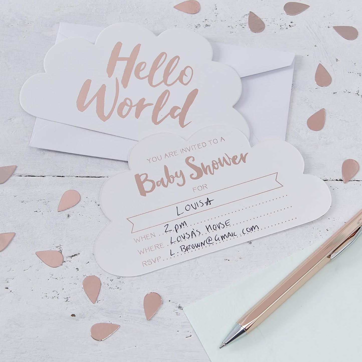 Hello World Baby Shower Invitations