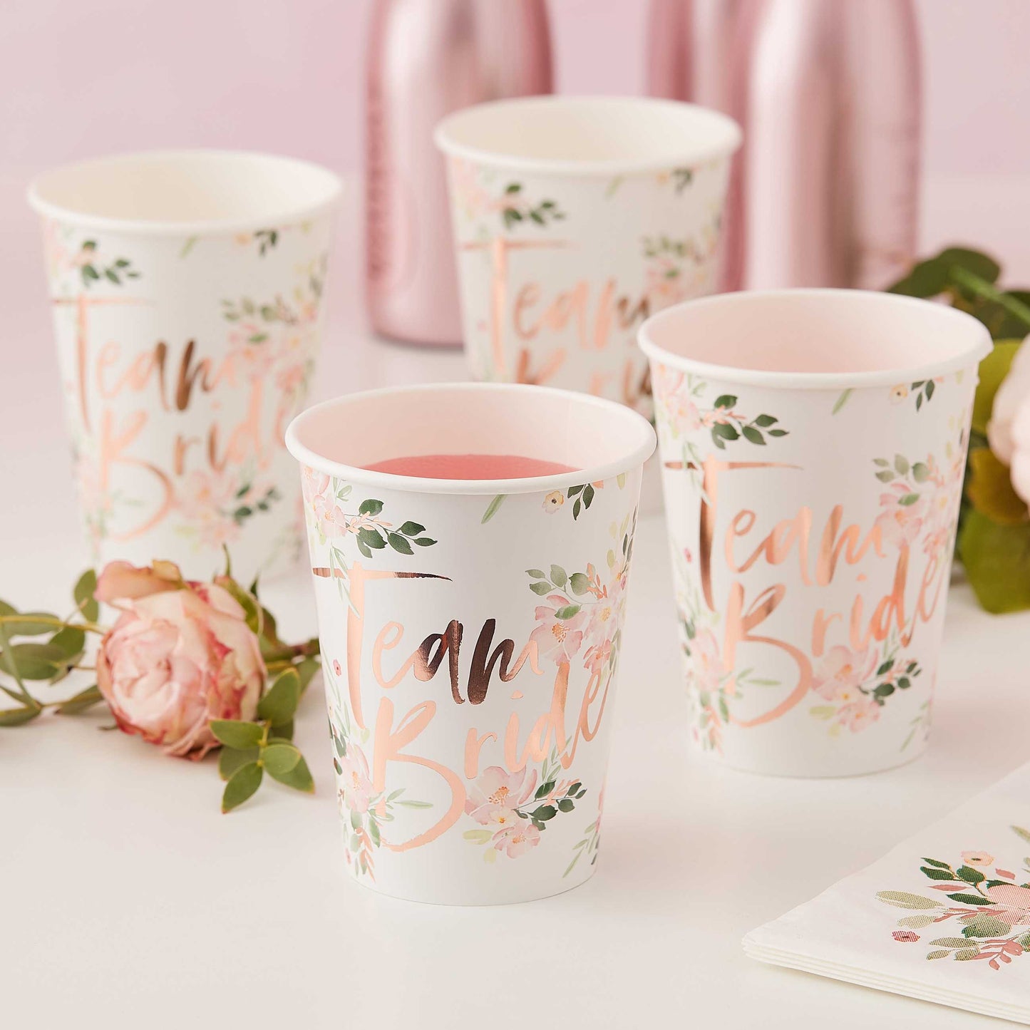 Floral Team Bride Cups 8pk