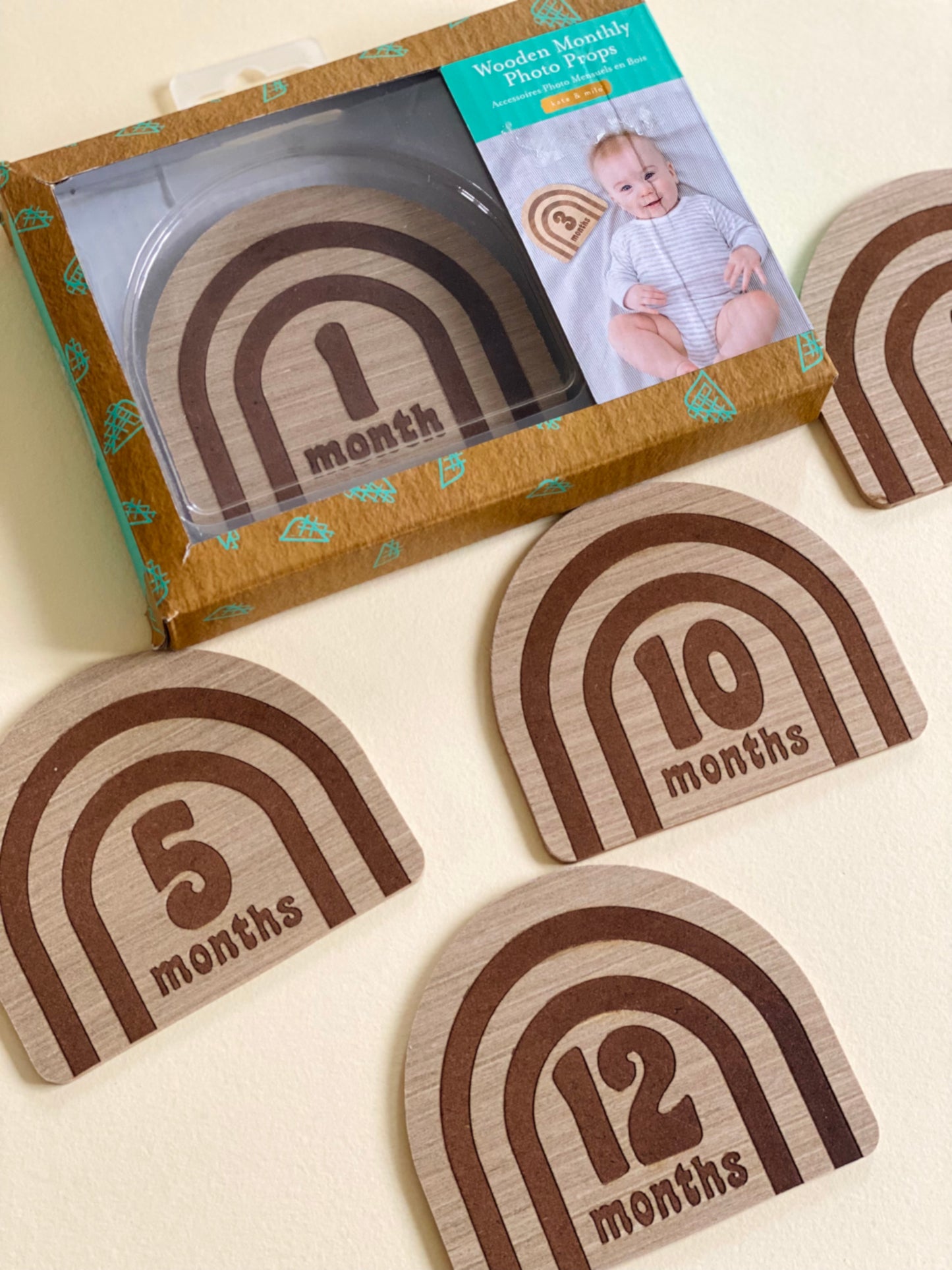 Wooden monthly photo props