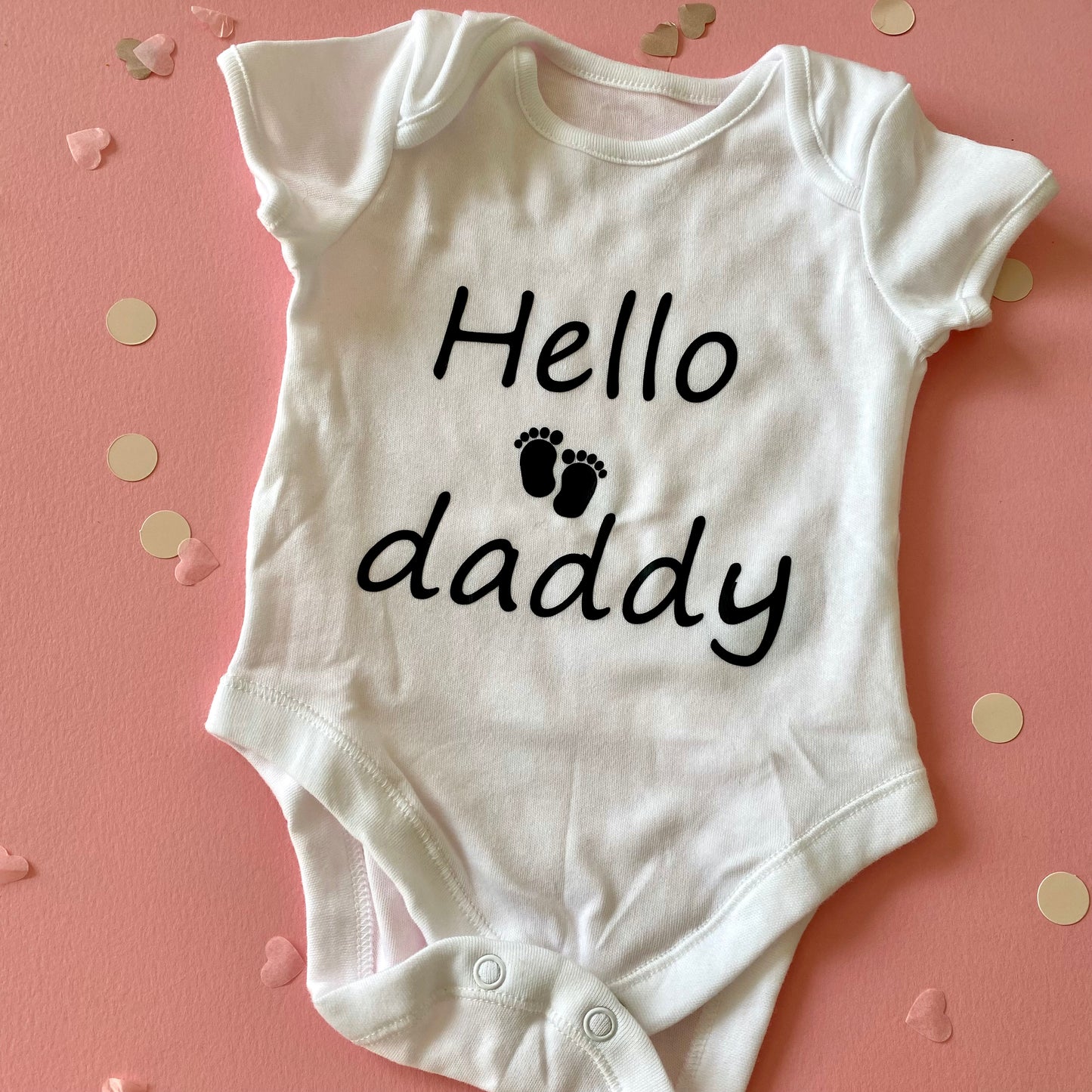 Pregnancy Announcement Hello Daddy Baby Vest