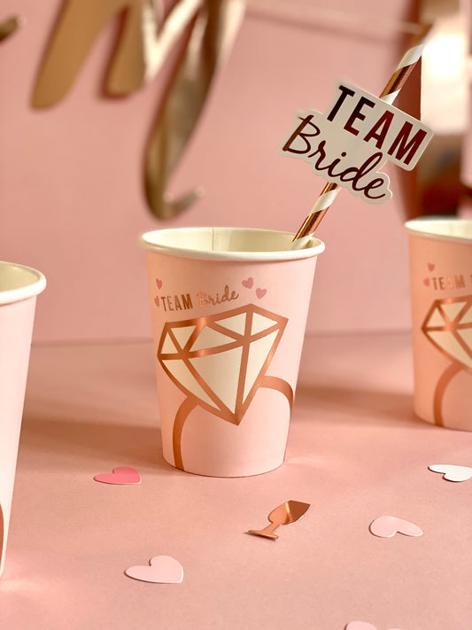 Team Bride Paper Cups 8 pc