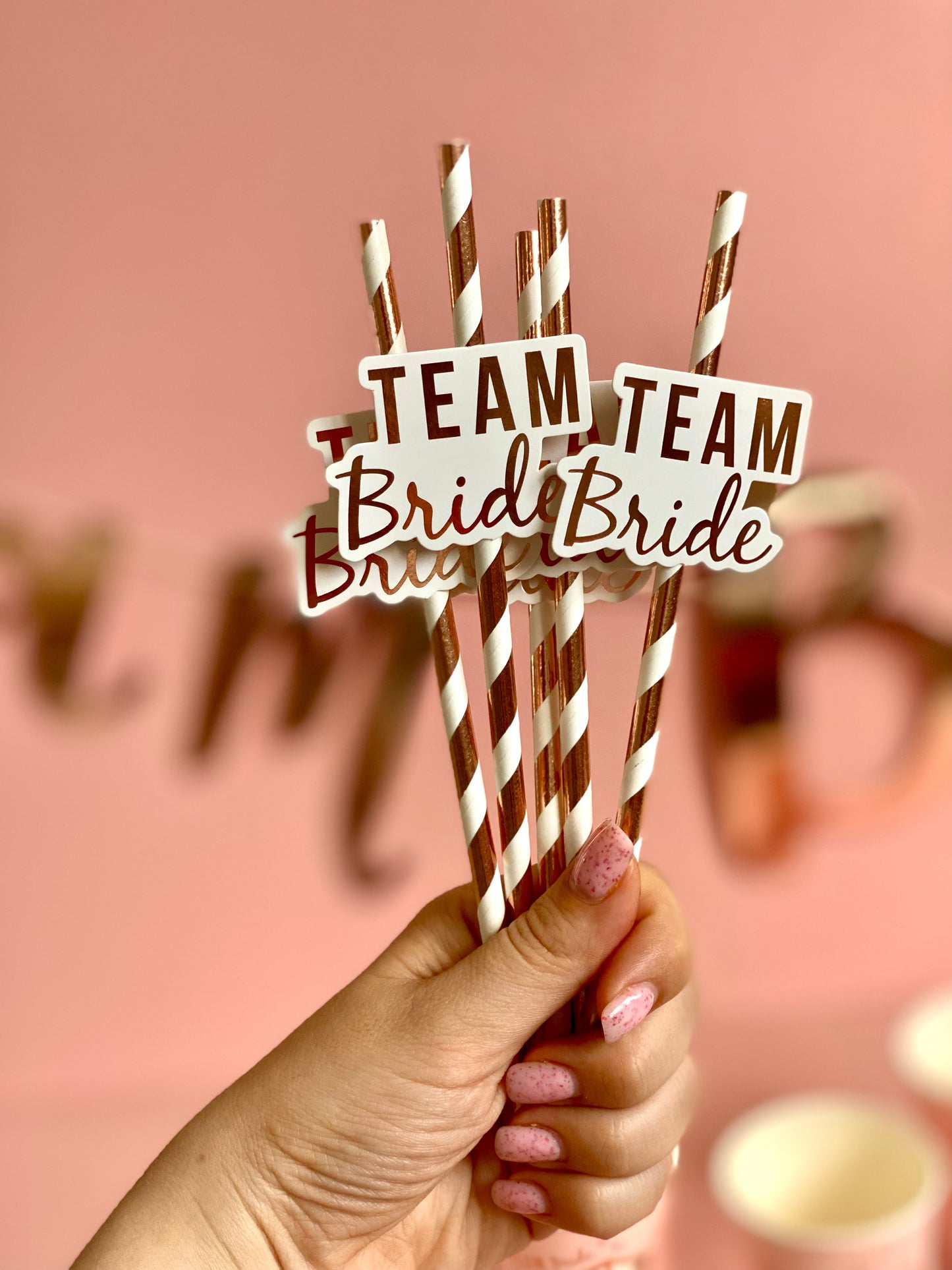 Team Bride Paper Straws 12 pc