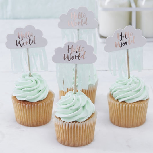 Hello World Cupcake Toppers