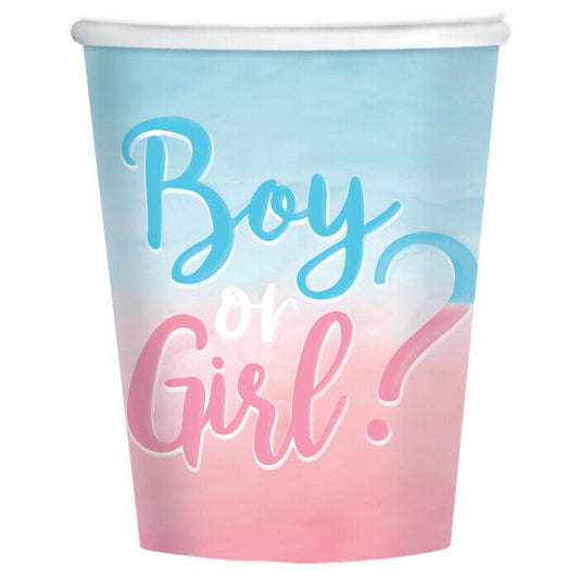 Boy Or Girl Gender Reveal Cups 8 Pk