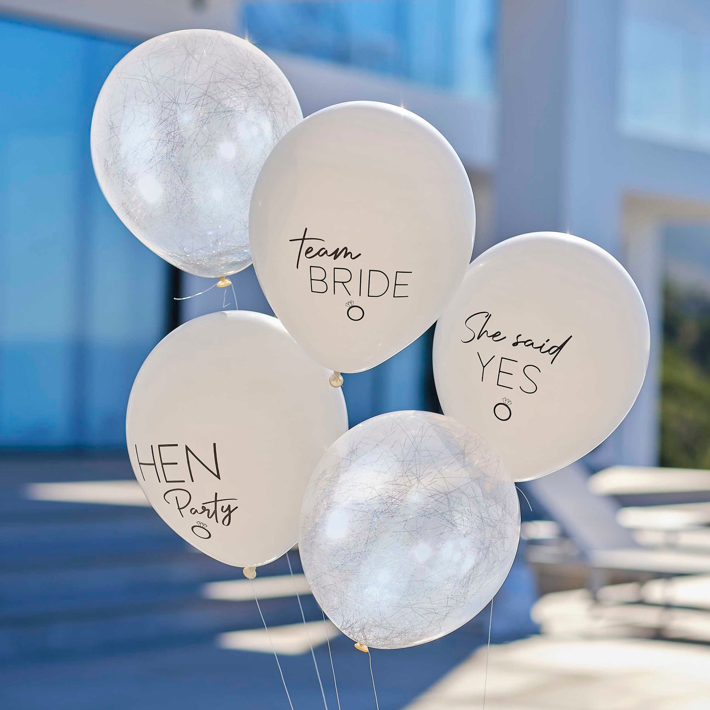 Silver, White and Nude Hen Party Balloon Bundle